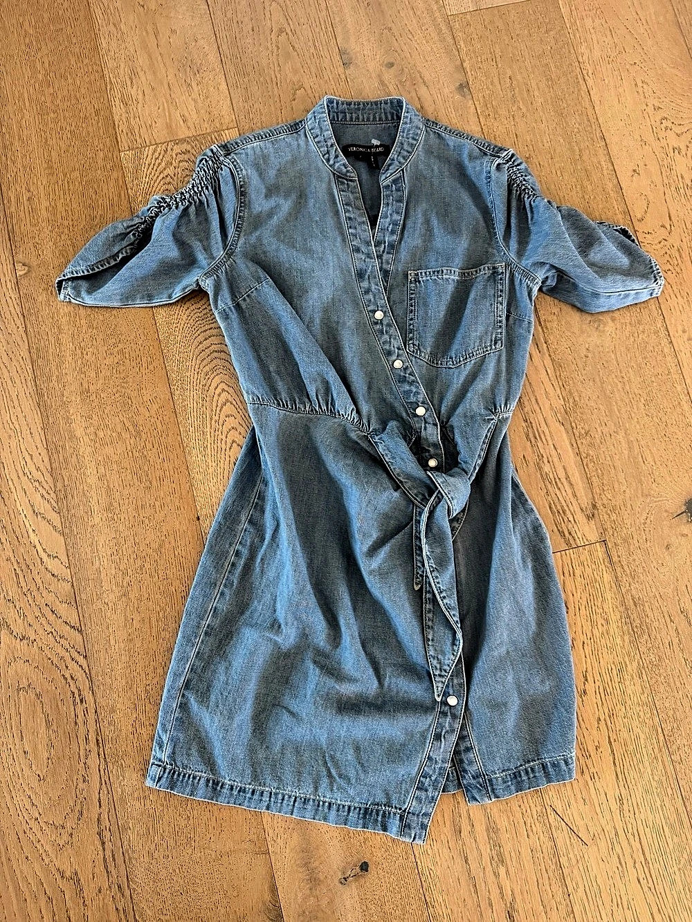 Veronica Beard Edwina Denim Shirtdress Iceberg Blue Size 2